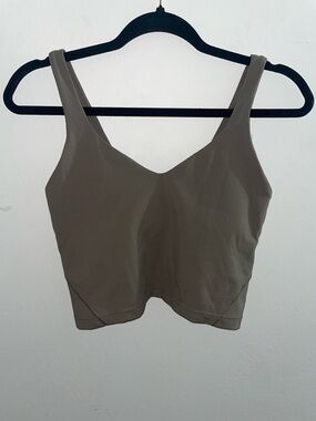 Lululemon Align Light Support Sporty Gym Olive Taupe Tank Top Women’s Size M